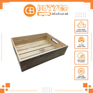 Khay gỗ 💥 CAO CẤP 💥 Khay đa năng gỗ thông tự nhiên dùng cho quán ăn, quán cafe