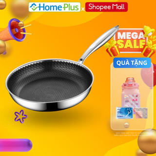 Chảo chống dính vân tổ ong chất liệu inox 304 đường kính 28cm dùng cho mọi loại bếp, chống xước chống gỉ lau rửa dễ dàng
