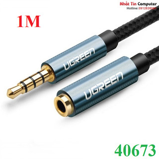 Cáp nối dài âm thanh aux 3.5mm 1m ugreen 40673 bọc nylon cao cấp