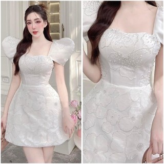 ĐẦM LƯỚI HOA NỔI PHA LÊ TAY BƯỚM