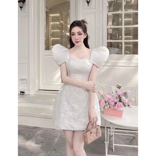 ĐẦM LƯỚI HOA NỔI PHA LÊ TAY BƯỚM