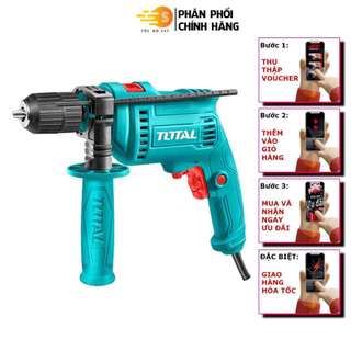 Máy khoan búa 13mm 680w total tg1061356-2e - chỉnh được tốc độ, đảo chiều, có chức năng búa - tốc độ 247
