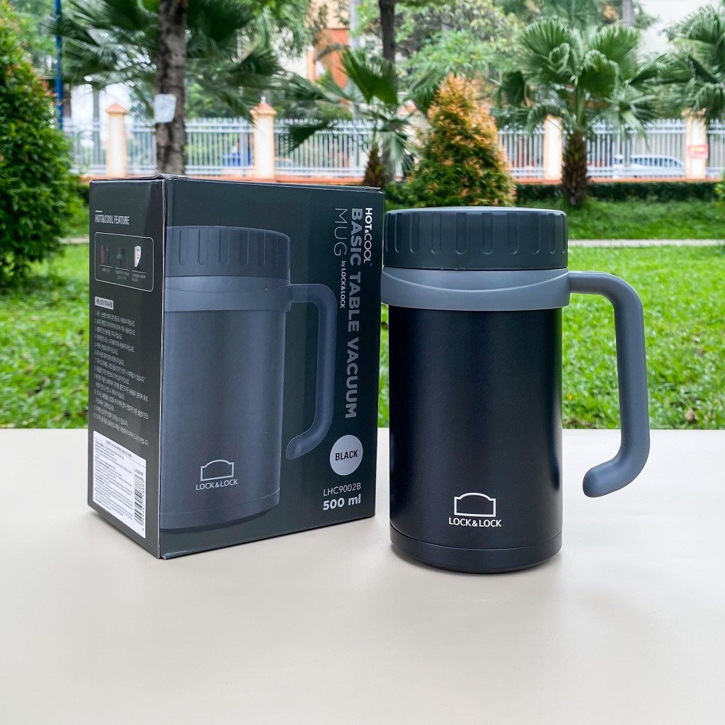 Cốc Giữ Nhiệt LocknLock 500ml LHC9002B Màu Đen Basic Table Mug