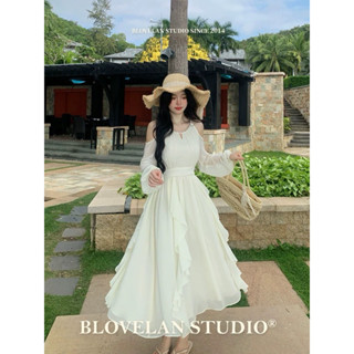  Váy khoét vai phối bèo sườn  kèm clip cận chất  