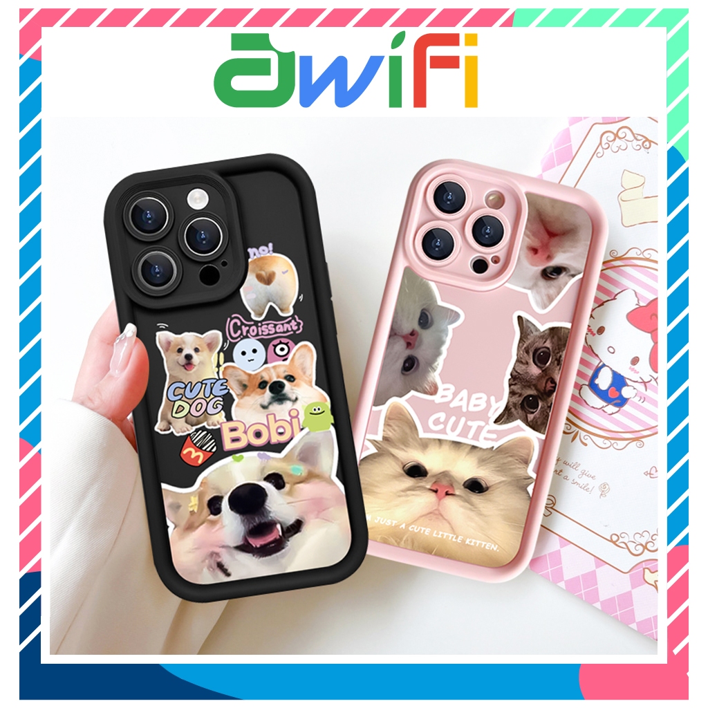 Ốp lưng iphone camera viền cao corgi cat 6/6s/6plus/7/8/plus/x/xs/11/12/13/14/15/pro/max/plus/promax