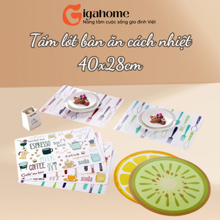 Tấm lót dĩa, bàn ăn cách nhiệt chống trơn trượt trang trí bàn 40x28cm gigahomevn 4967