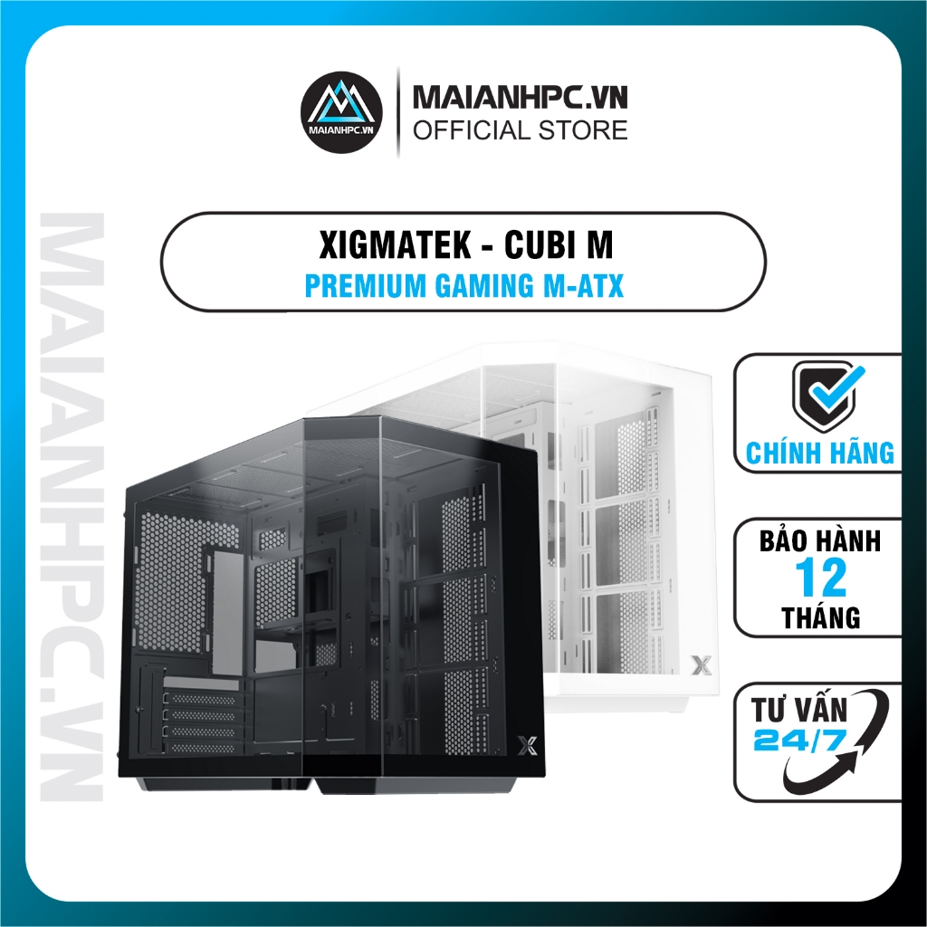 Vỏ case xigmatek Cubi M premium gaming M-ATX Chính hãng