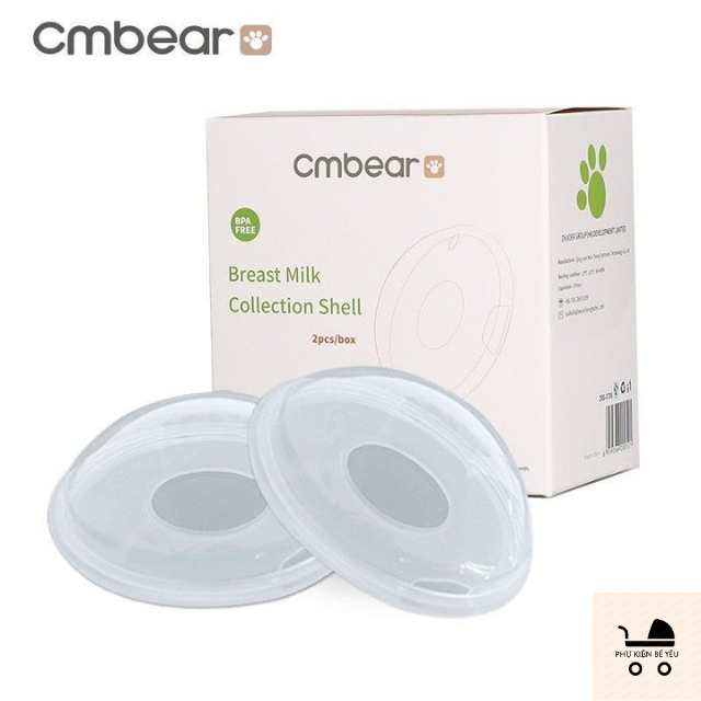 Hộp 2 phễu hứng sữa chống tràn CMBEAR chất liệu silicon an toàn cho mẹ và bé , dễ vệ sinh sau khi sử dụng