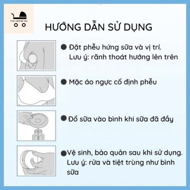 Hộp 2 phễu hứng sữa chống tràn CMBEAR chất liệu silicon an toàn cho mẹ và bé , dễ vệ sinh sau khi sử dụng