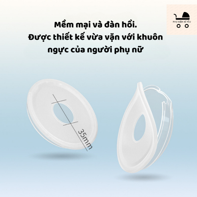 Hộp 2 phễu hứng sữa chống tràn CMBEAR chất liệu silicon an toàn cho mẹ và bé , dễ vệ sinh sau khi sử dụng