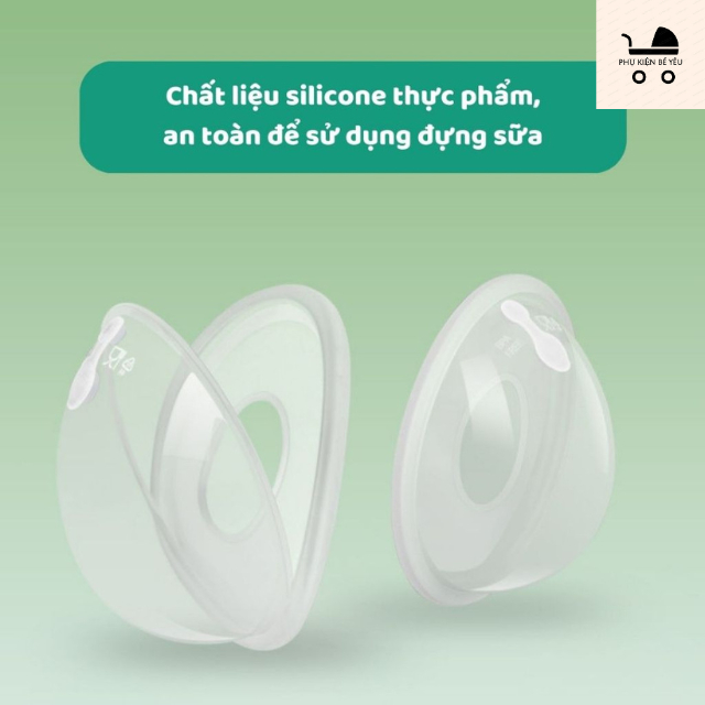 Hộp 2 phễu hứng sữa chống tràn CMBEAR chất liệu silicon an toàn cho mẹ và bé , dễ vệ sinh sau khi sử dụng