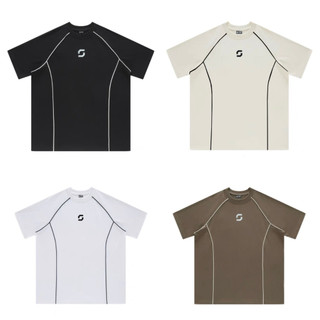 Áo thun raglan saigo-nese cotton phối line unisex 4 màu hot 2024
