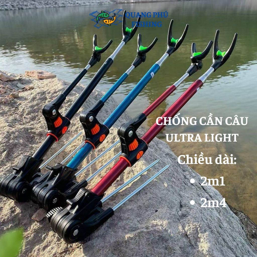 Chống gác cần câu đài ultra light phiên bản nâng cấp chắc chắn, chống cần câu máy, câu tay