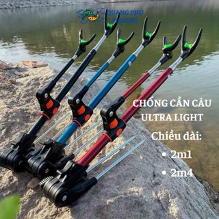 Chống gác cần câu đài ultra light phiên bản nâng cấp chắc chắn, chống cần câu máy, câu tay