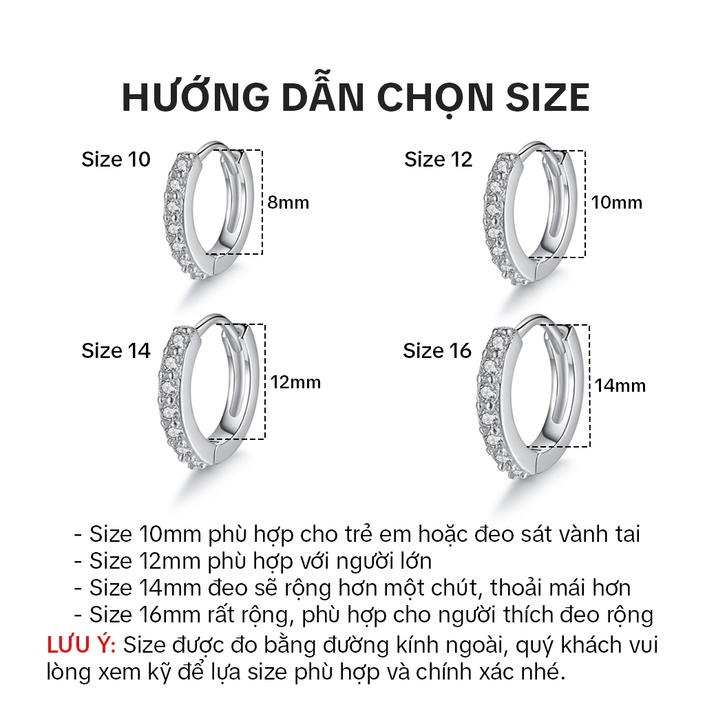 Bông tai bạc nữ 925 khuyên tròn nạm 2 hàng đá sang trọng phong cách nhẹ nhàng nữ tính - B2942 - Bảo Ngọc Jewelry