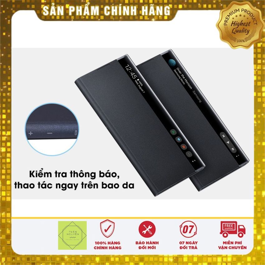 Bao Da Clear View Note 10 plus Chính Hãng Sử Dụng Và Hiện Thị Thông Báo Bên Ngoài Bao Da