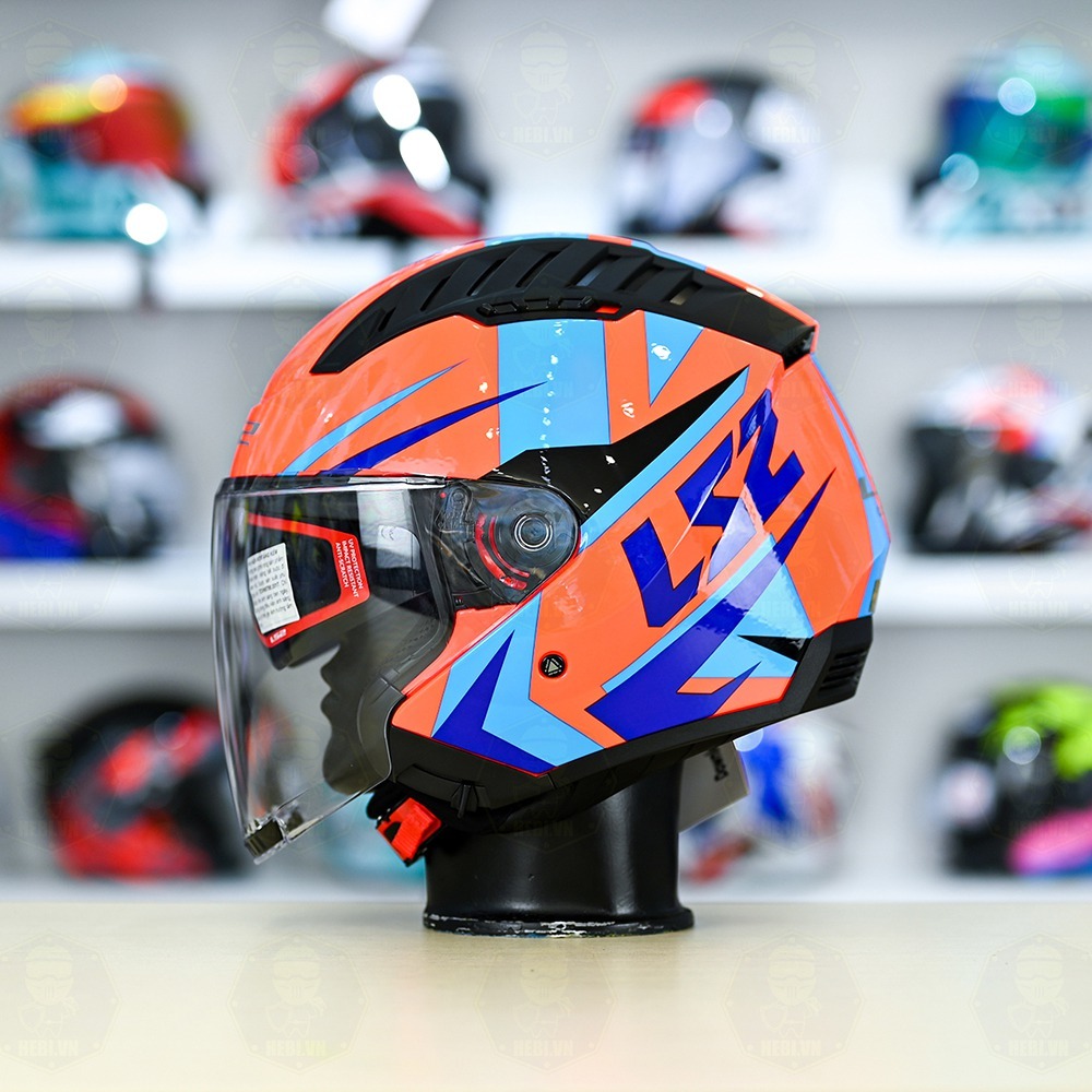 Mũ 3/4 LS2 OF600 COPTER I Đen Xanh Đỏ Nimble [Giá Bao Gồm VAT]