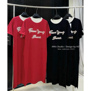 Váy suông cotton thêu dáng dài mã oc1