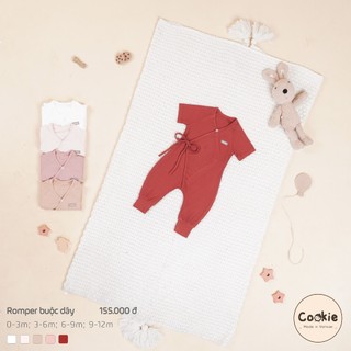 [COOKIEHN] Bộ Romper buộc dây COOKIE size 0-3m, 3-6m, 6-9m, 9-12m