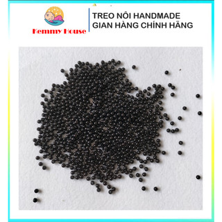 Hạt cườm 10 cặp nhựa màu đen kích thước 4 mm, 8mm