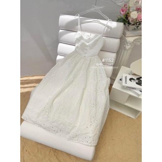 Váy Hai Dây Trắng Dáng Dài