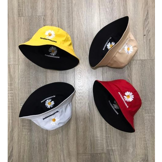 Nón Bucket Trơn Đen và thêu Giá Cực Rẻ Vải Kaki Mềm Cá Tính cho nam nữ tuổi tin SL