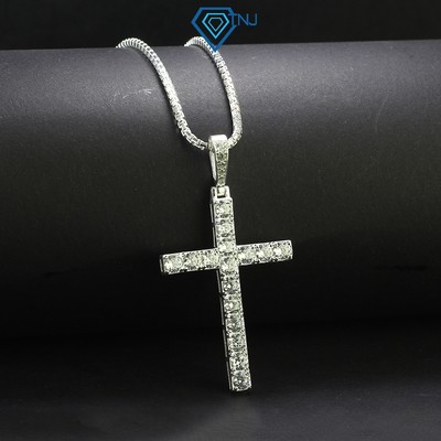 Vòng cổ bạc mặt thánh giá đính đá cao cấp cho nam, phong cách cá tính thời trang DCA0127 - Trang Sức TNJ