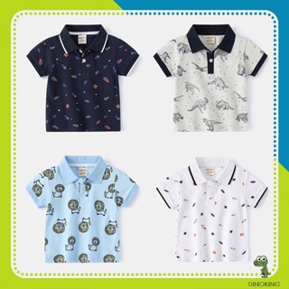 Áo Polo bé trai DINOKING Áo phông có cổ cho bé trai mùa hè chất thun cá sấu mềm thoáng mát trẻ em 2 - 8 tuổi AT28