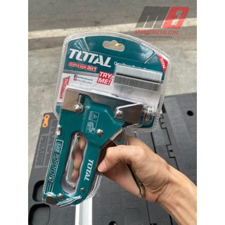 THT31143  Kềm Bấm Ghim Vuông, Ghim U, Ghim Thẳng Bằng Tay TOTAL / Tặng Kèm Mỗi Loại Ghim 4 Thanh / Điều Chỉnh Lực