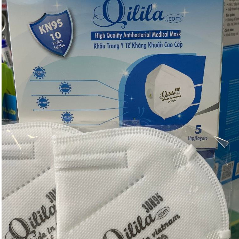 Khẩu trang y tế N95 Qilila (túi 10 chiếc)