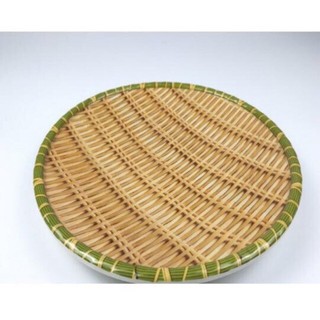 Đĩa phíp giả tre đan - mẹt đựng đồ ăn hình tròn