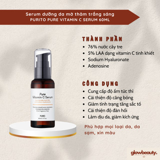 Serum dưỡng da mờ thâm trắng sáng PURITO Pure Vitamin C Serum 60ml