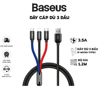 Dây Cáp Sạc Baseus 3 trong 1 Tiện Lợi Dành Cho Điện Thoại Iphone-SamSung-Oppo-Xiaomi