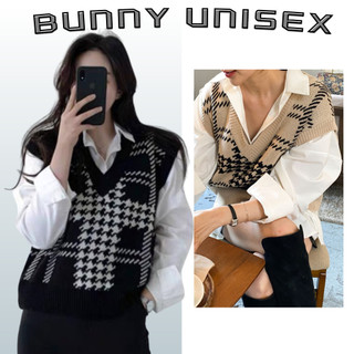 Áo gile len nữ cổ V phối màu basic chất liệu mềm mịn siêu thoải mái cho mùa Thu BUNNY deliz