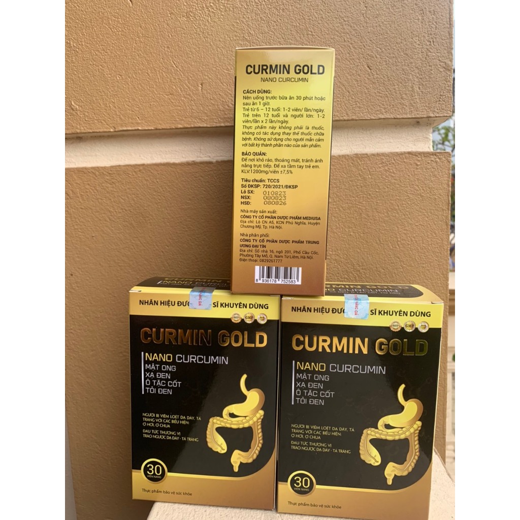 Đau dạ dày Curmin Gold Nano Curcunmin 30 viên nang