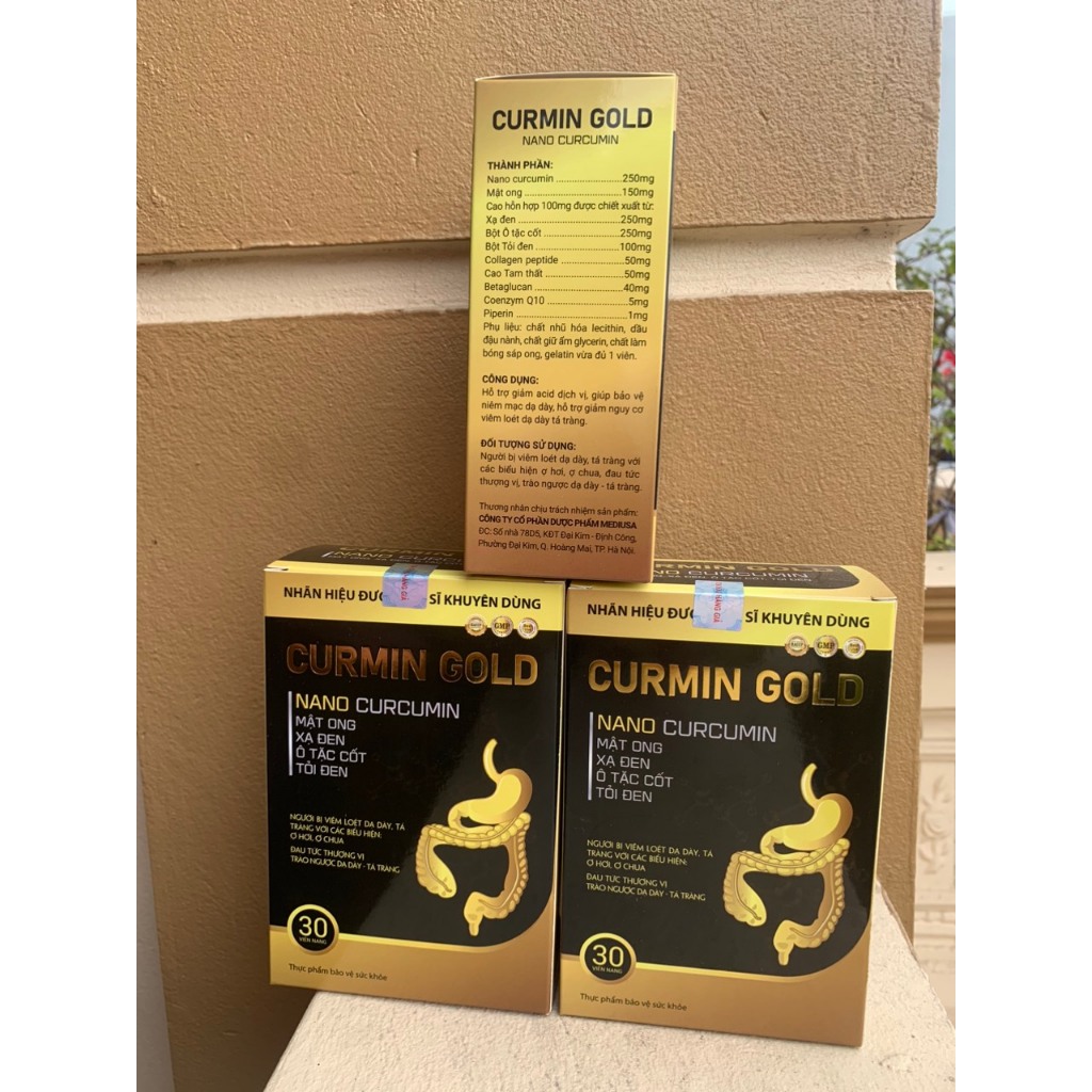 Đau dạ dày Curmin Gold Nano Curcunmin 30 viên nang