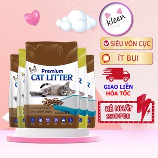 Combo 5 túi cát vệ sinh cho mèo kleen cat, tải 5 túi cát mèo vệ sinh 9l - 4kg - cm03