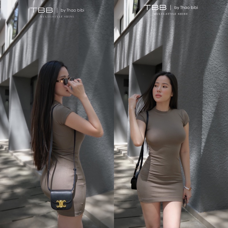 Váy thun cổ tròn Body Basic  Thiết Kế Cao Cấp TBB By THao Bibi