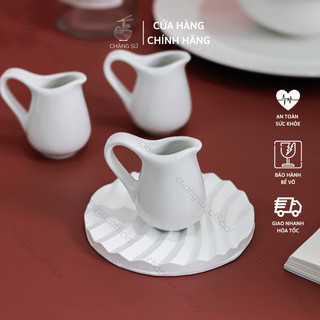Bình rót sữa, mật ong, siro, tiệc trà sứ trắng Minh Châu - Vỡ 1 đổi 1