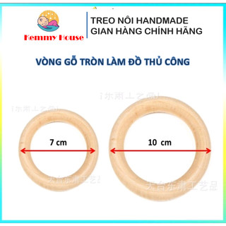 Lục lạc gỗ, vòng gỗ, khoen gỗ tròn làm đồ thủ công, trang sức size 7-10 cm