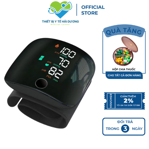 Máy đo huyết áp Web306, đo huyết áp cổ tay thuận tiện, đọc kết quả tiếng việt, cảnh báo theo màu sắc, sạc pin usb