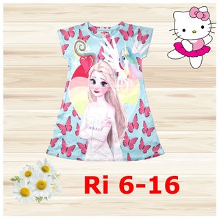 [FLASH SALE] Đầm cho bé gái hình Elsa size 15-30kg chất thun lạnh Thái mềm mát