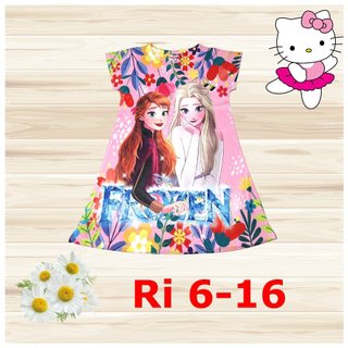 Đầm cho bé gái hình Elsa size 15-30kg chất thun lạnh Thái mềm mát
