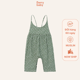 Bộ áo liền quần jumpsuit BERRY bé gái hai dây cách điệu sau lưng vải xô muslin LEAH