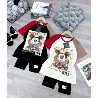 Sét áo mickey quần ngố bé gái size đại