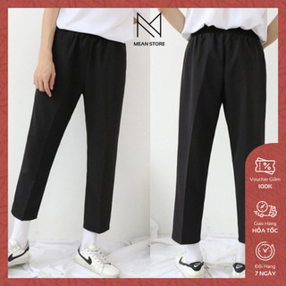 Quần Baggy Kaki MEANSTORE pants unisex basic nam nữ cạp chun ống rộng phong cách Hàn Quốc ulzzang - Đen basic