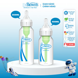 Bình sữa dr.brown's cổ hẹp,120ml, 250ml options plus