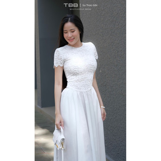Đầm Phối Ren Tùng Dài Thiết Kế Cao Cấp By Thao Bibi