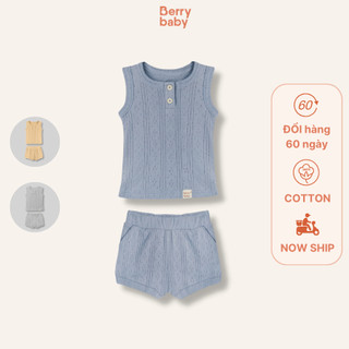 Bộ cộc tay bé trai BERRY bộ ba lỗ bé trai cotton thông hơi thoáng mát TYLER