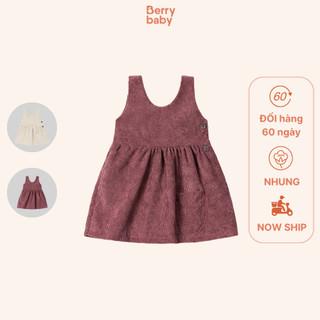 Váy yếm nhung BERRY cho bé babydoll dáng xòe mùa đông nhung tăm LILY